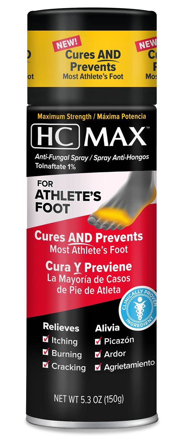 HC MAX Maximum Strength Anti-Fungal Spray Athlete's Foot, 5.3 OZ