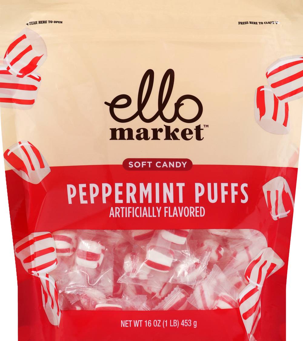 Ello Market Peppermint Puffs Soft Candy - 16 oz