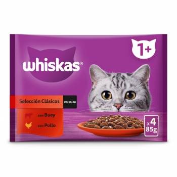 Comida húmeda de carnes para gato adulto Whiskas 4x85 g