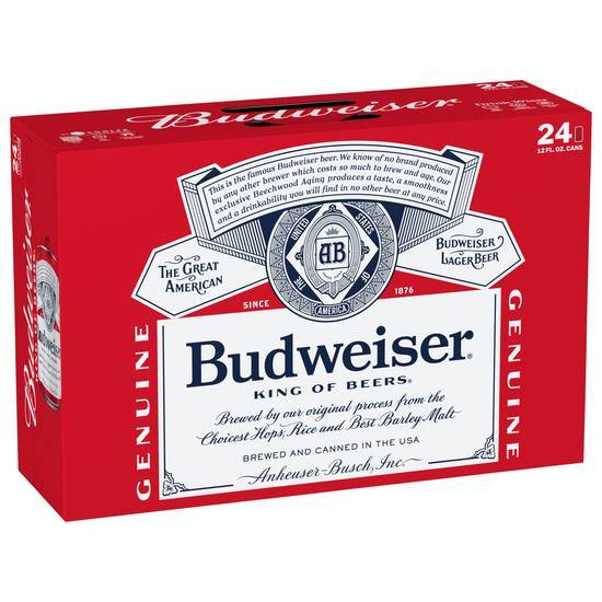 Budweiser the Great American Lager Beer (24 ct, 12 fl oz)