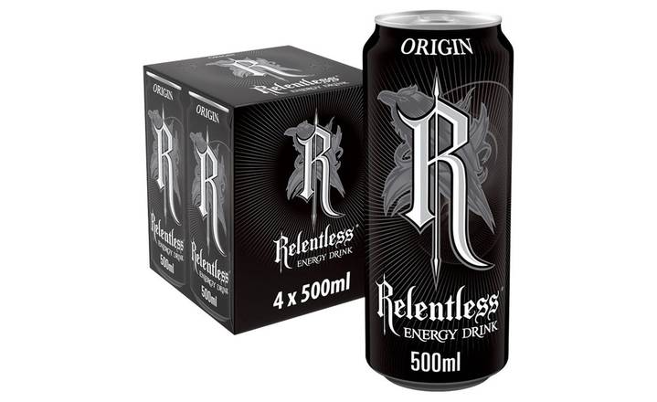 Relentless Origin Energy Drink 4 x 500ml cans (397444)
