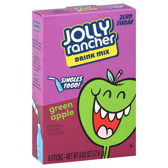 Jolly Rancher Sugar-Free Green Apple Drink Mix (6 ct, 0.62 oz)