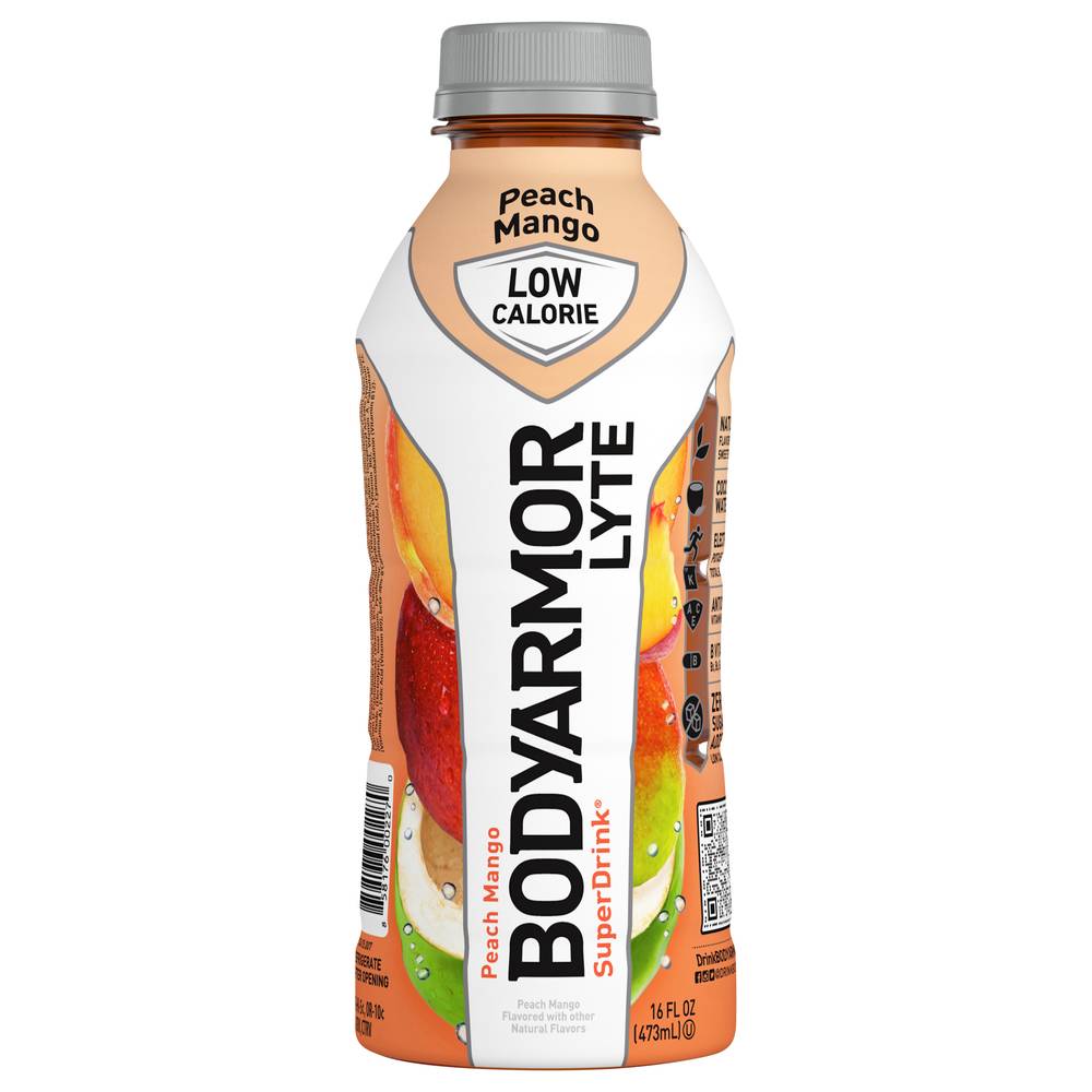 BODYARMOR Low Calorie Sports Drink, Lyte Peach Mango (16 fl oz)