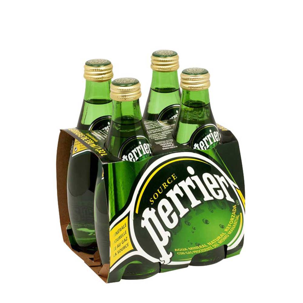 Perrier agua mineral con gas (4 pack, 330 ml)