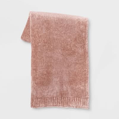 Threshold Shiny Chenille Throw Blanket, 50"x60" , Blush