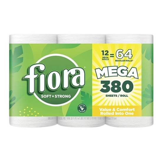 Fiora Mega Rolls Strong + Strong 2-ply Bath Tissue