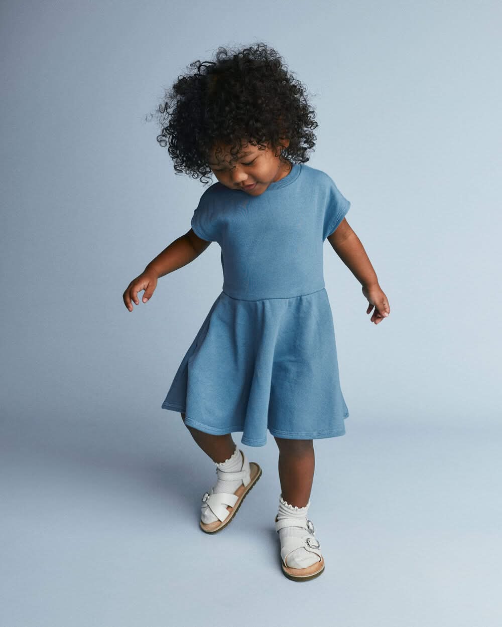 Toddler Girl French Terry Drop-Waist Dress - Blue - 2T