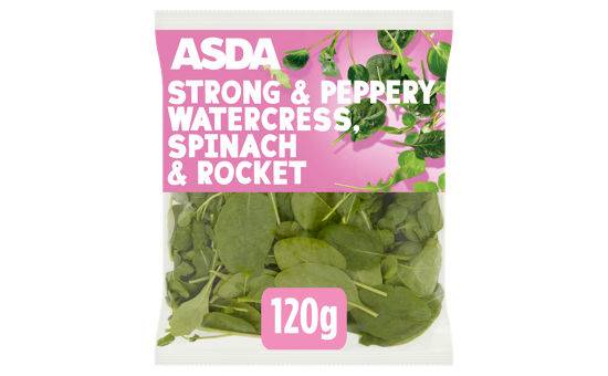 Asda Strong & Peppery Watercress, Spinach & Rocket 120g