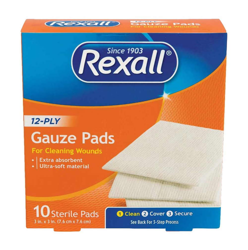 Rexall 12-Ply Gauze Pads 3 In X 3 In 10 Ct