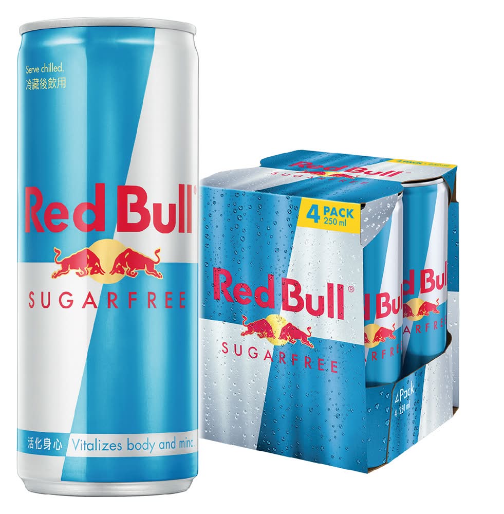 Red Bull 紅牛能量飲料-無糖250mlx4 <250ml毫升 x 4 x 1Bottle瓶>