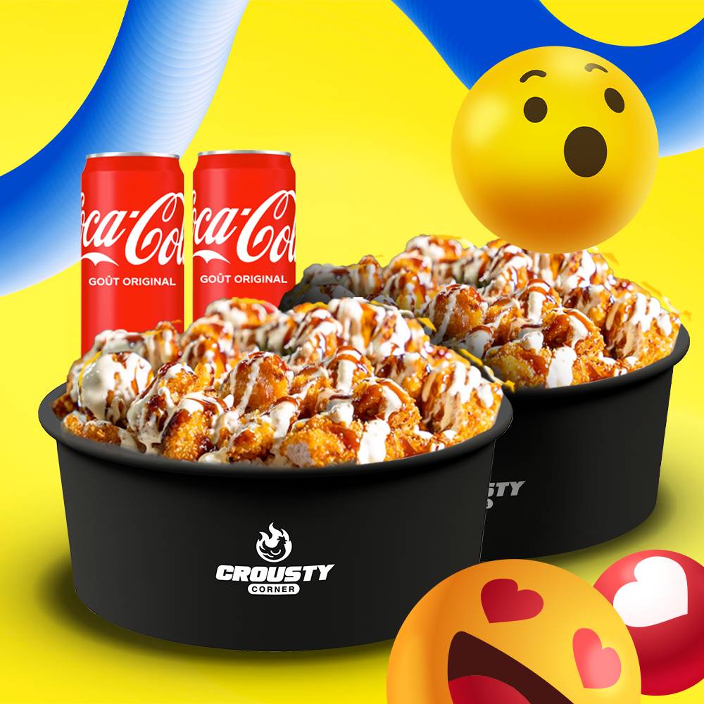 MENU CROUSTY DUO AU CHOIX 👩❤️👨 + CANETTE🥤