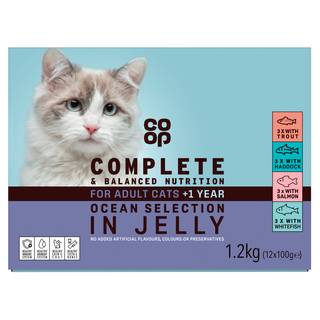 Co-op Ocean Selection in Jelly for Adult Cats +1 Year 12 x 100g (1.2kg)