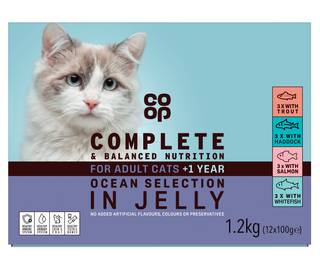 Co-op Ocean Selection in Jelly for Adult Cats +1 Year 12 x 100g (1.2kg)