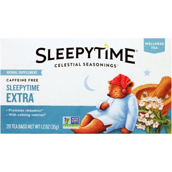 Celestial Seasonings Sleepytime Extra Caffeine Free Herbal Supplement Tea Bags, 20 CT