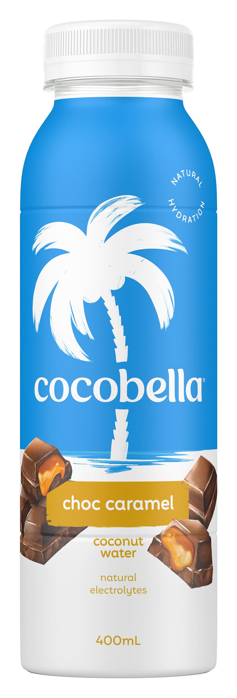 Cocobella Natural Electrolytes Coconut Water, Choc Caramel (400mL)