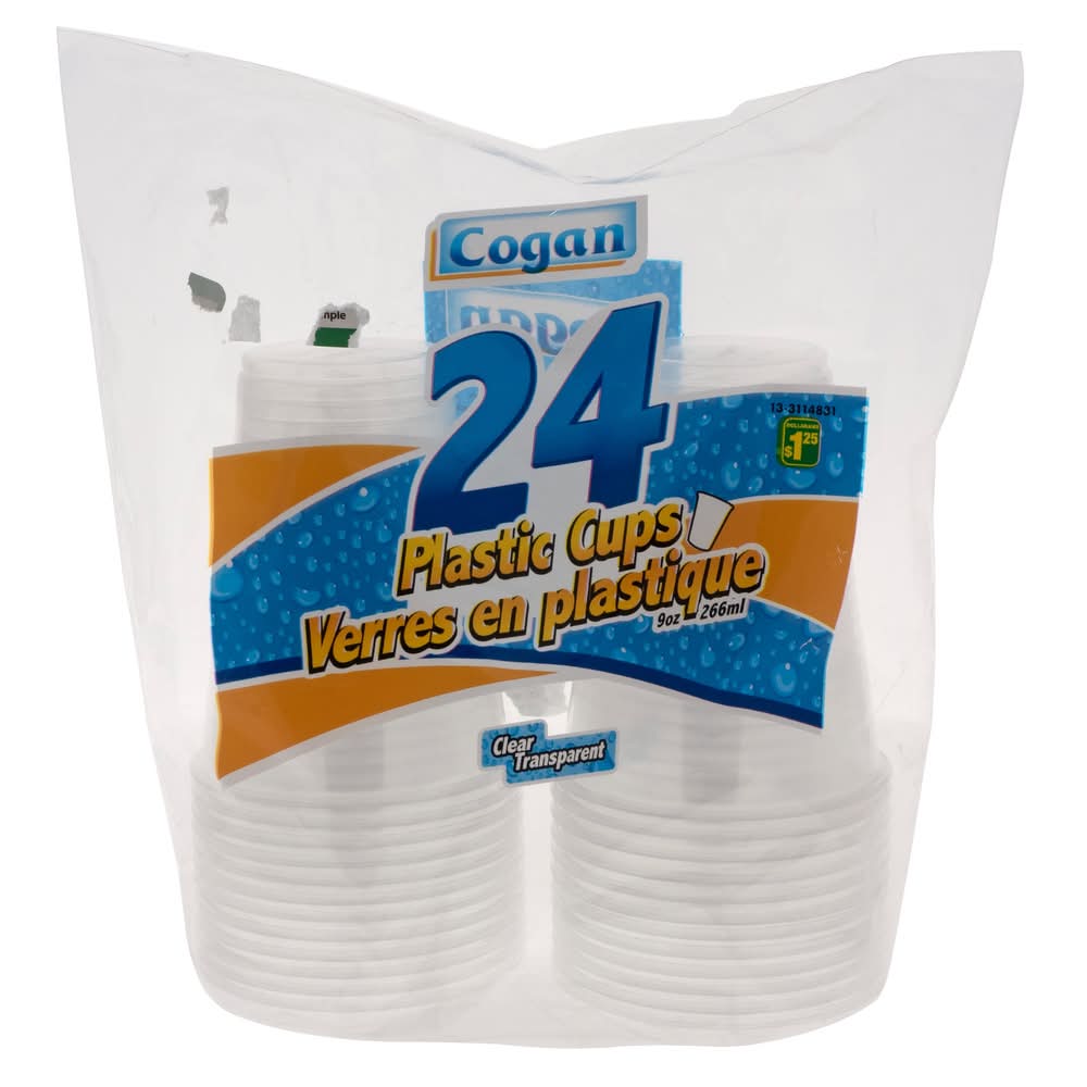 Cogan verres en plastique jetables 266 ml - disposable plastic cups 266 ml (24 unités)