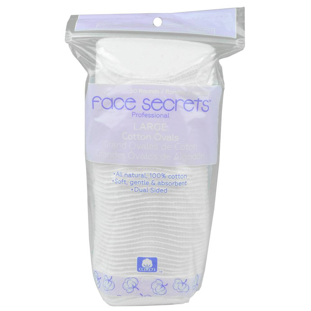 Face Secrets · Almohadillas de algodón ovaladas (50 g)