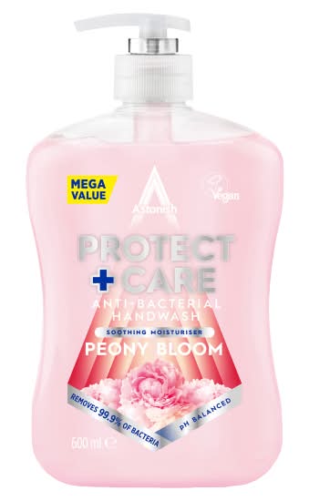 Astonish Protect + Care Anti-Bacterial Handwash Peony Bloom (600ml)