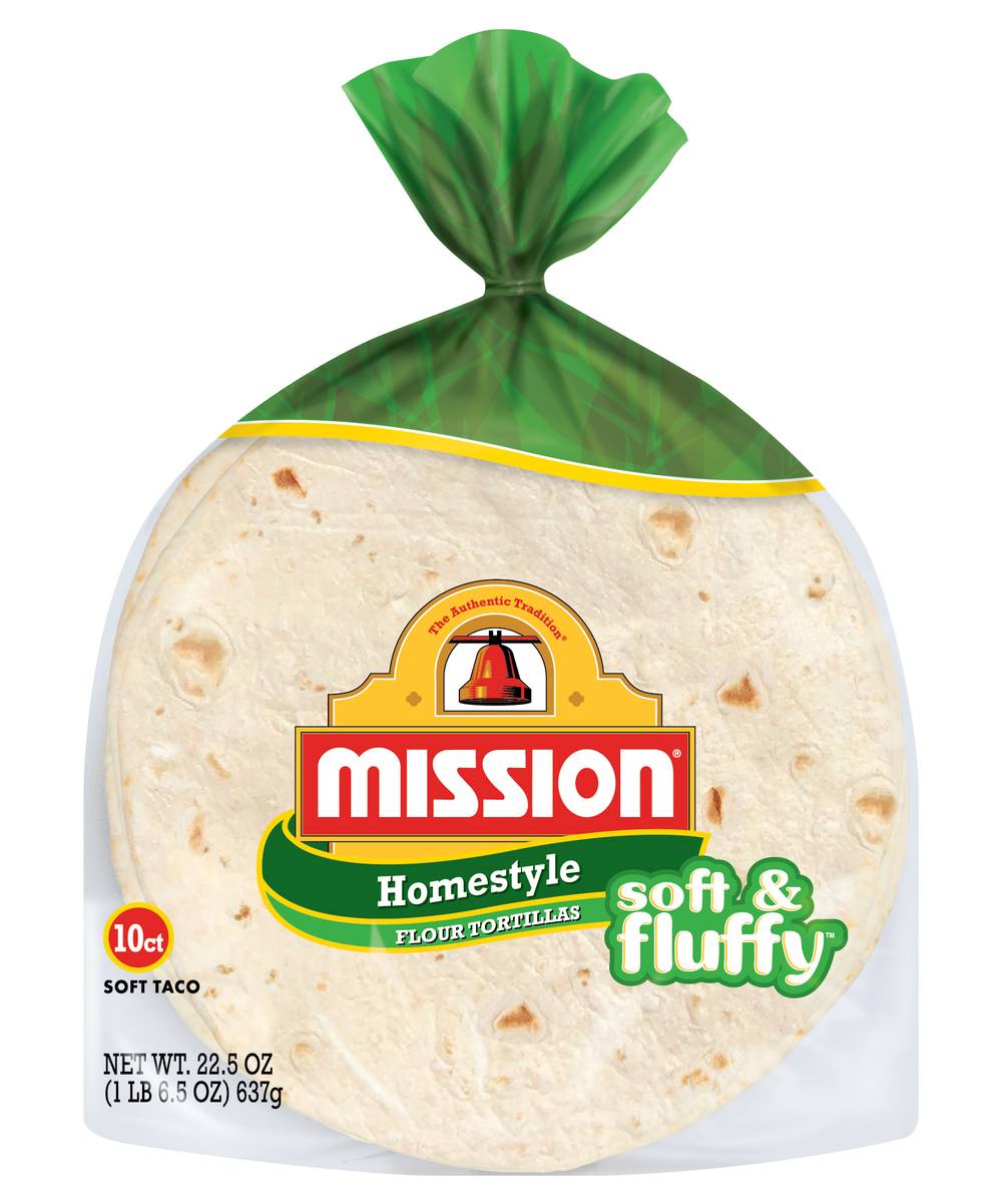 Mission Soft & Fluffy Homestyle Flour Tortillas (22.5 oz, 10 ct)