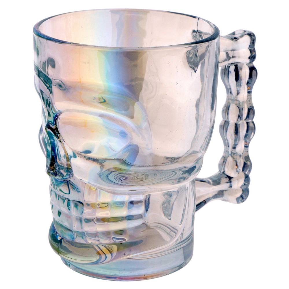 Halloween-Iridescent Finish Skull Glass