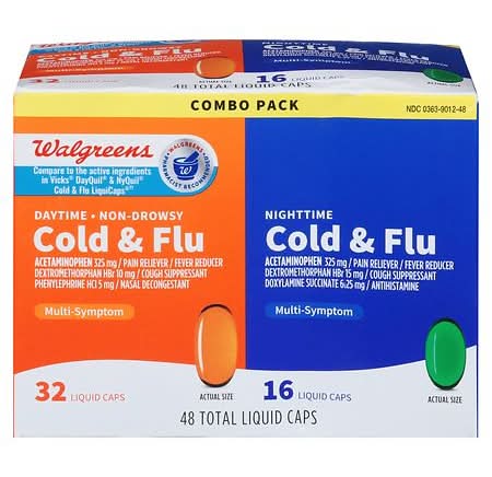 Walgreens Cold & Flu Relief Daytime/Nighttime Softgels