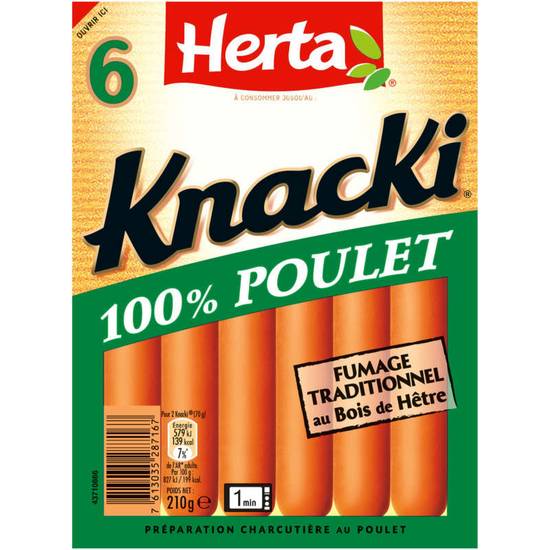 Knacki - Saucisse - Au Poulet - x6