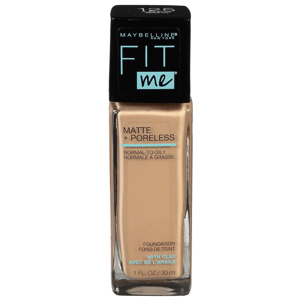 Maybelline Fit Me Matte + Poreless Foundation, 125 Nude Beige (1 fl oz)