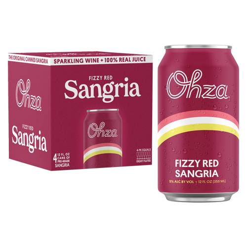 Ohza Fizzy Red Sangria (4 ct, 12 fl oz)