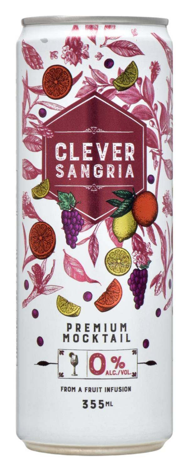 Clever Mocktails Red Sangria Non-Alcoholic Beverage (355 ml)