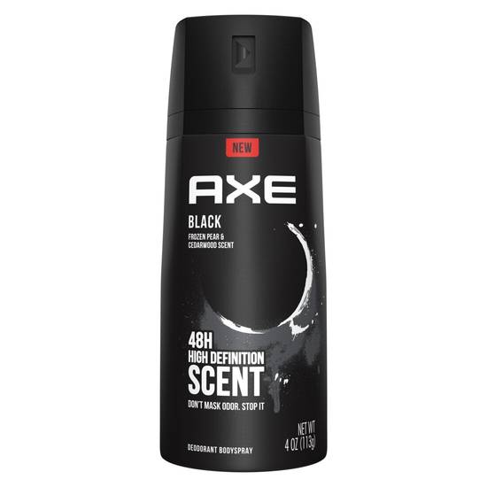 AXE Black 48-Hour High Definition Scent Deodorant Body Spray, Frozen Pear & Cedwarwood, 4 OZ