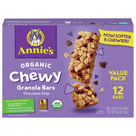 Annie's Organic Chewy Granola Bars (12 ct) (chocolate chip)