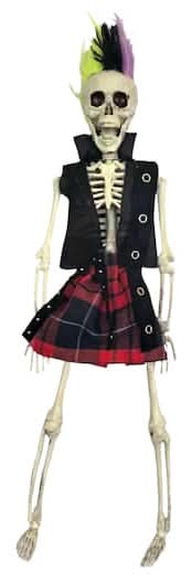 16" Hanging Punk Skeleton By Ashland