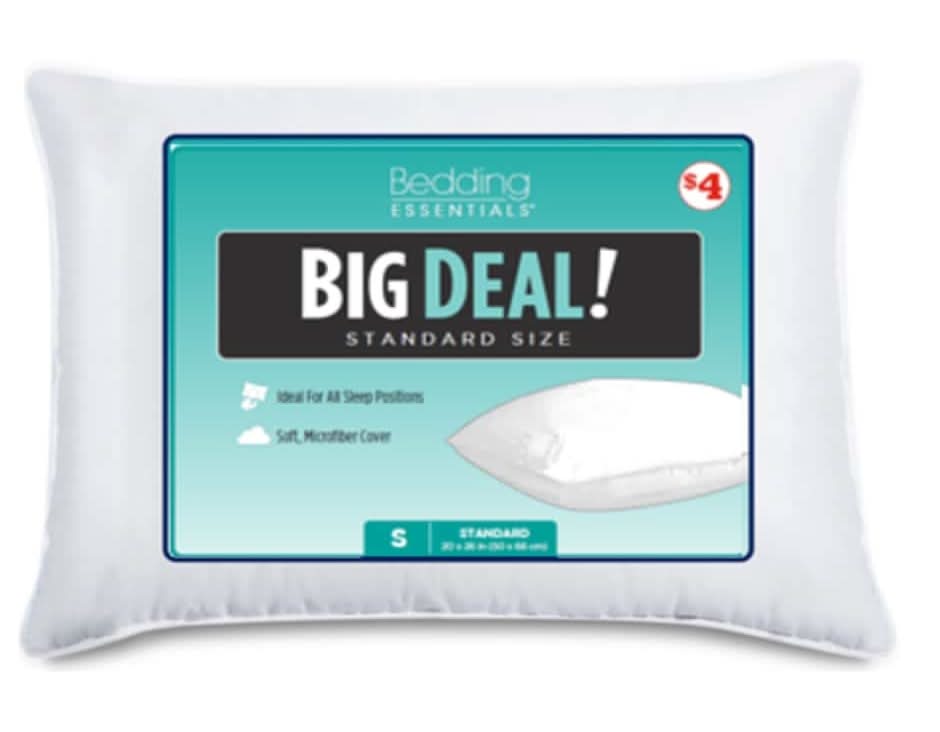 Linnea Big Deal Bed Pillow, 20x26 in, White