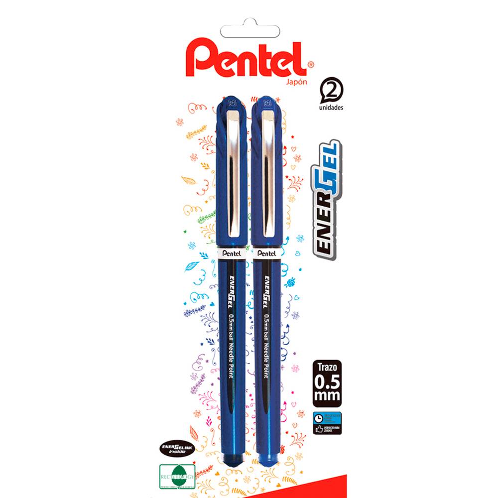 Pentel bolígrafo energel 0,5 mm azul y negro (0.5 mm)