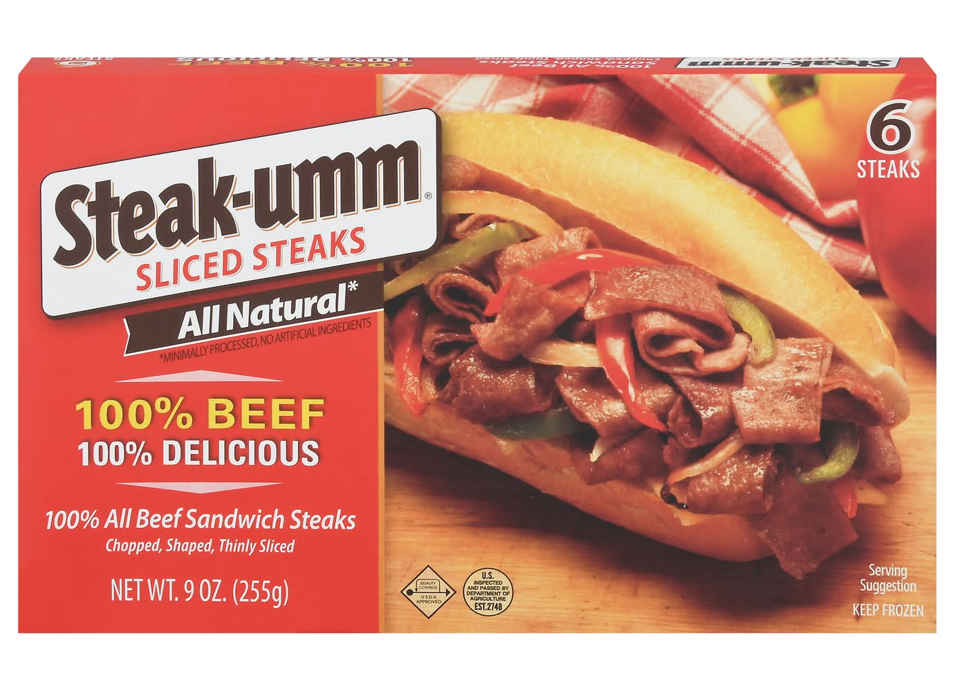 Steak-umm 100% Beef Sliced Steaks (9 oz, 6 ct)