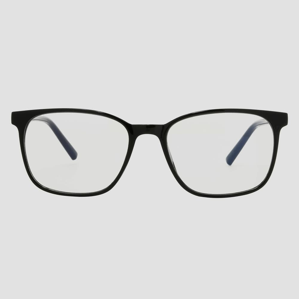 Original Use Men's Plastic Square Blue Light Filtering Glasses, Black
