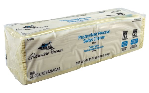 Glenview Farms Swiss Processed Cheese Slices (5 lbs, 160 ct)