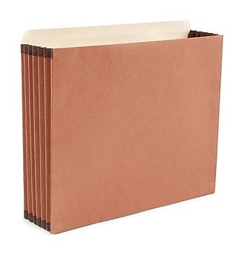 Staples Paper Stock File Pocket, 5.25 Expansion, Letter Size, Brown, 4/Pack (20473-US)