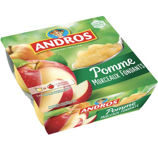 Andros - Compote de pomme avec morceaux fondants (4 pièces)