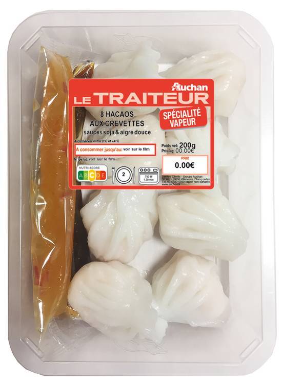 Hacao aux crevettes sauce soja 20g sauce aigre douce 20g