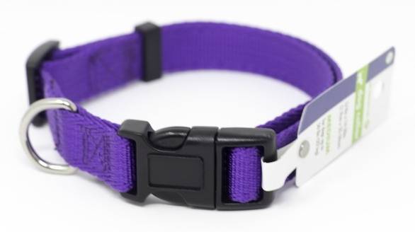 Play On Dog Collar, Plastic Buckle, Medium, Purple, 3/4 Inch x 14-20 Inch
