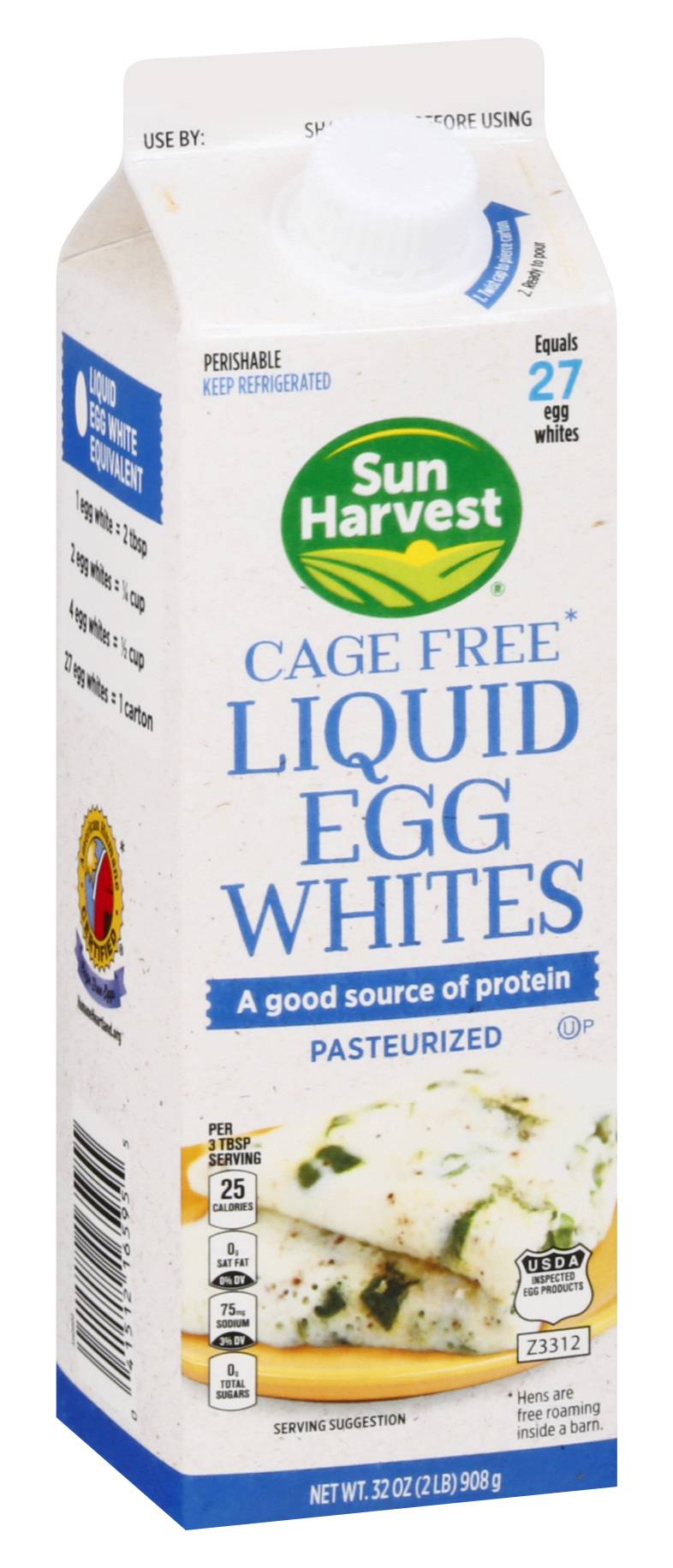 Sun Harvest Cage Free Liquid Egg Whites (2 lbs)