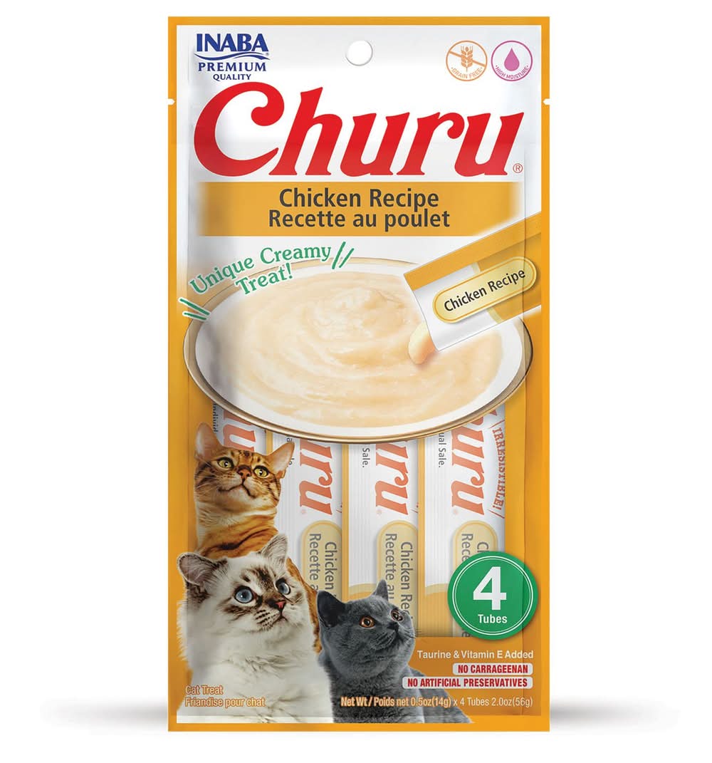 Inaba Churu Chicken Recipe Cat Treats, 4 pack