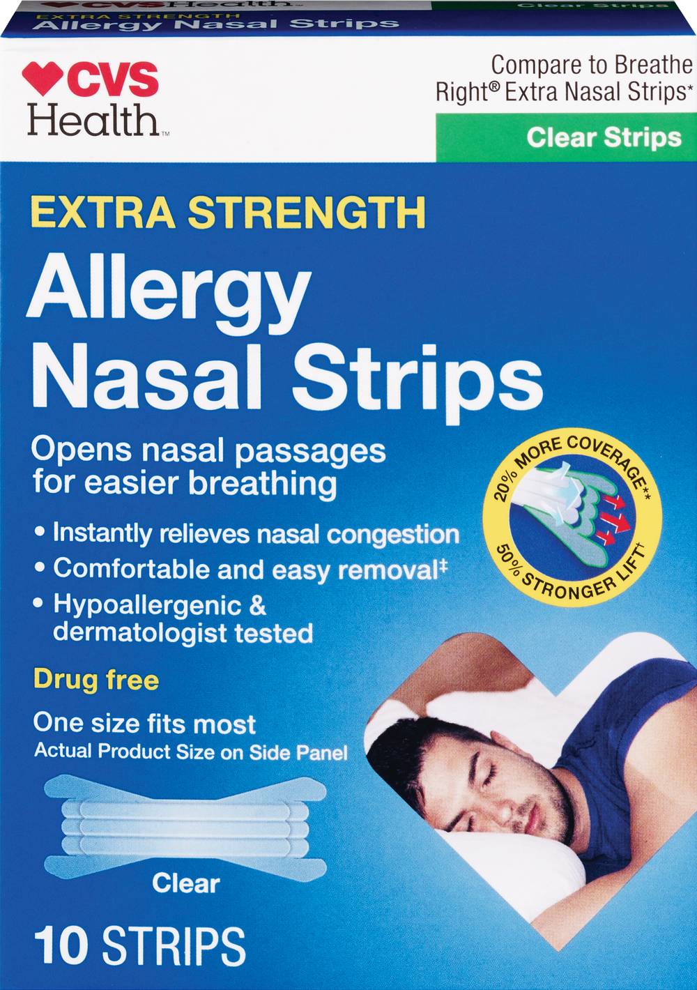 Cvs Health Allergy Nasal Strips, Clear, 10 Ct