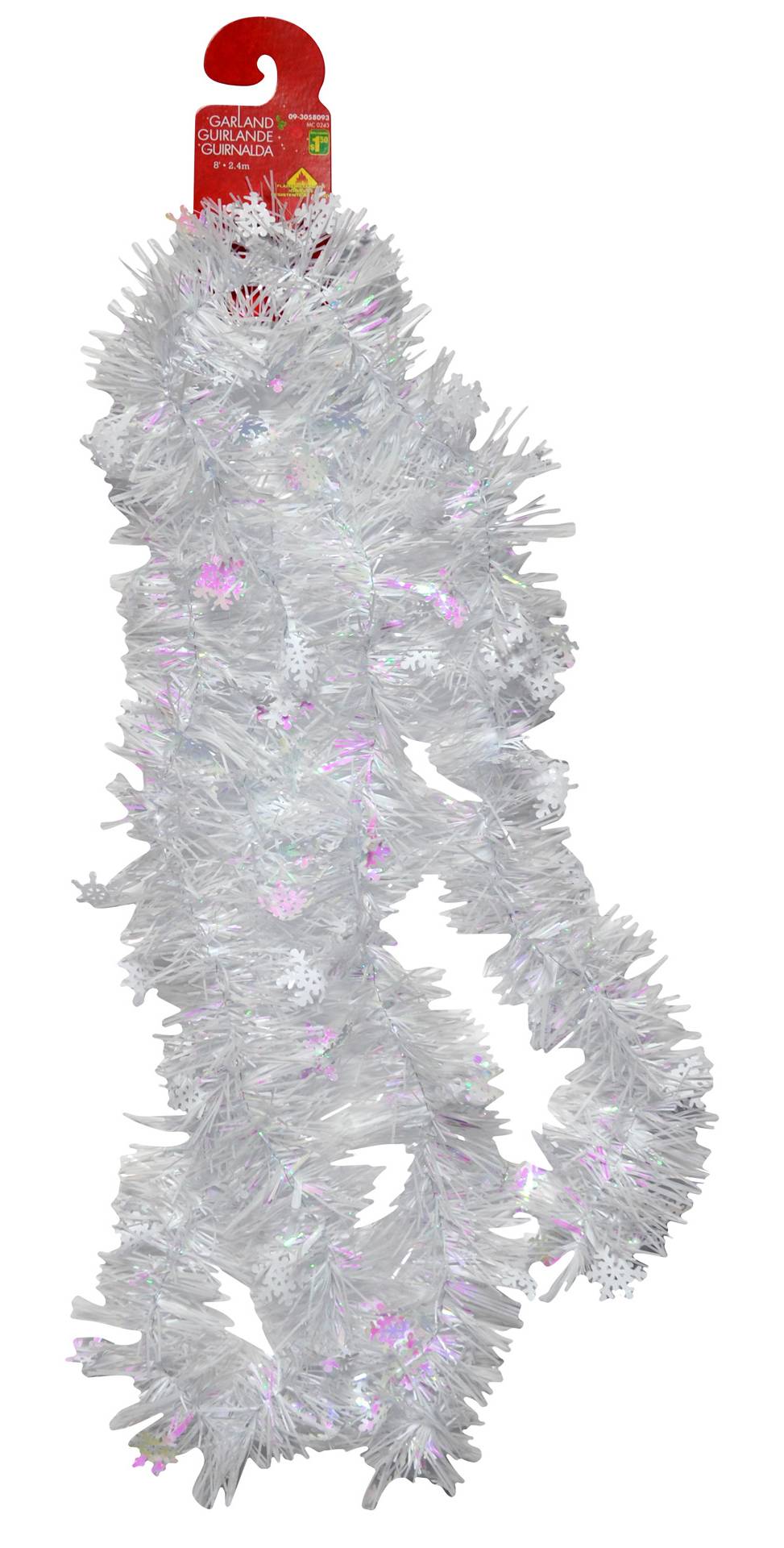 Christmas Chunky Tinsel Garlands, White