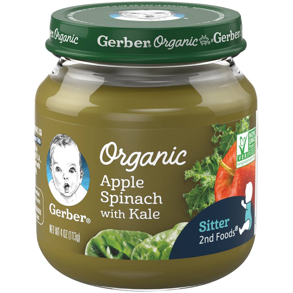 Gerber Organic 2nd Foods Apple Spinach Kale Baby Food (4 oz)