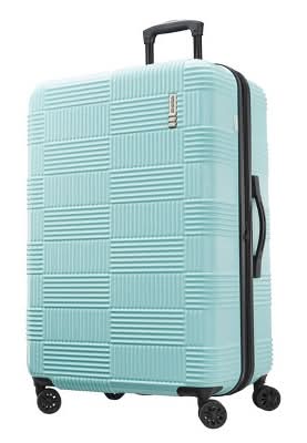 American Tourister Nxt Hardside Checked Spinner Suitcase, L, Mint Green
