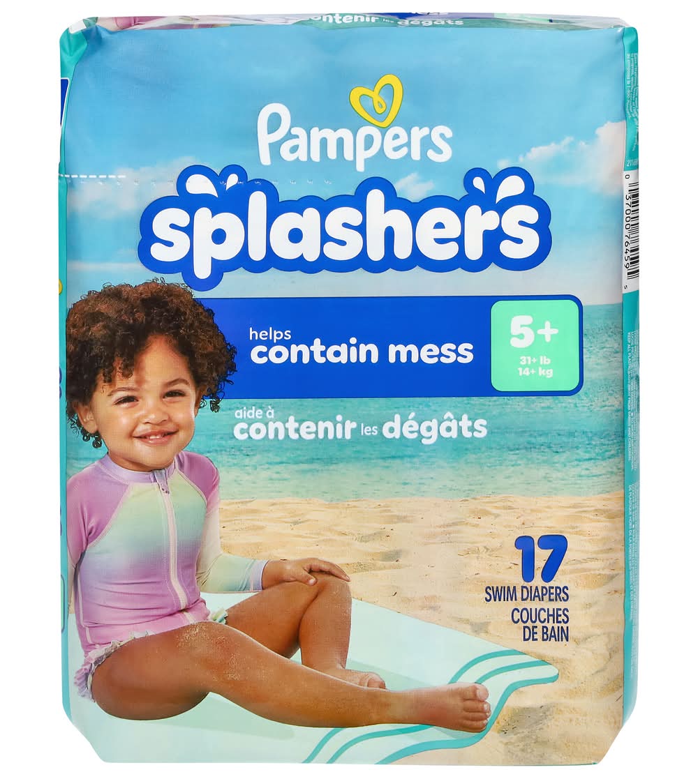 Pampers Splashers Swim Diapers, L (31 lbs, 17 ct)