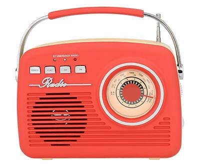 Retro Portable Bluetooth Speaker (red)