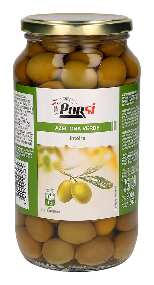PorSi  - Azeitonas verdes inteiras, frasco de 560g